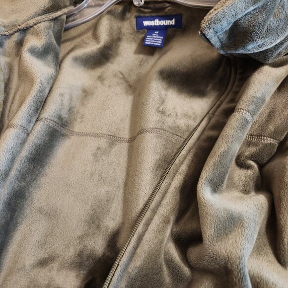 Westbound Soft Smokey Green Zip Front LS Winter Coat Medium - Picture 10 of 16